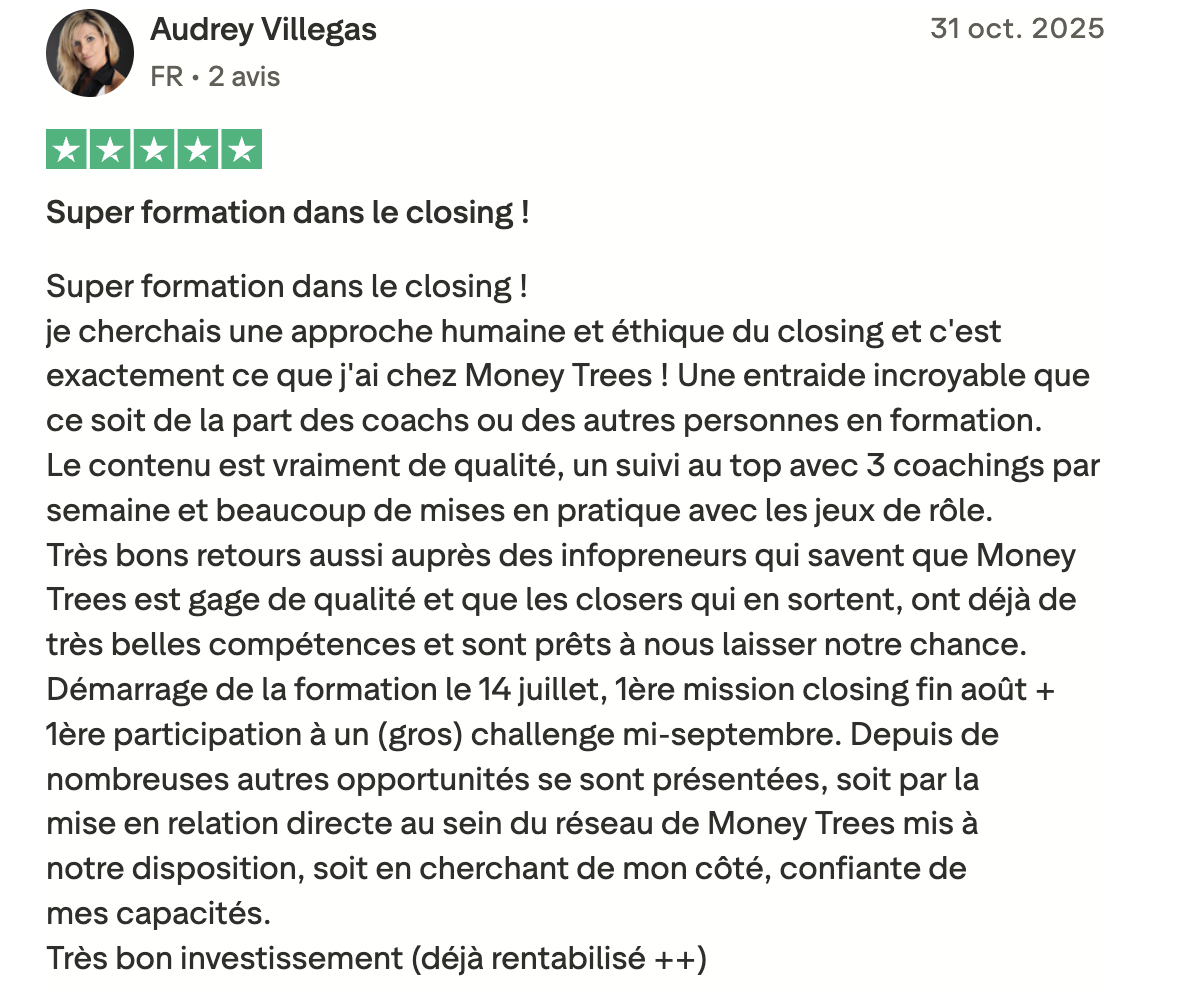 Témoignage d'un élève Money Trees